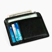 Lớp đầu tiên của da lái xe tài liệu gói người đàn ông và phụ nữ chức năng chủ thẻ dây kéo đồng xu ví thẻ ngân hàng thiết lập đơn giản và giá cả phải chăng