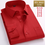 Mùa thu áo sơ mi dài tay nam thanh niên kinh doanh chuyên nghiệp dụng cụ năm nay áo đỏ lớn nam inch áo chú rể