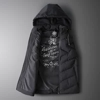 Mùa thu và mùa đông siêu lớn kích thước áo vest nam trùm đầu áo khoác cotton áo giữ nhiệt nam