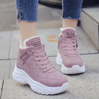 Giày cotton cao cấp cho nữ mùa đông 2018 Phiên bản Hàn Quốc của giày thể thao màu đỏ hoang dã giản dị để giữ ấm Gaobang cộng với giày nhung dày giày sneaker nữ 2021