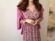 Xuân 2019 phiên bản Hàn Quốc mới với váy len dệt kim dài len giảm béo màu mận 80-120 kg quần áo nữ - Cardigan