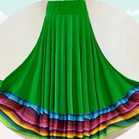 Зеленая (цветная граница) длинная юбка длиной 90 см