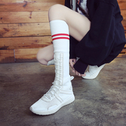 Ins siêu lửa socks boots cao đẳng gió cao để giúp bình thường ống dài dây đeo khởi động mùa hè phẳng thể thao thoáng khí giày phụ nữ