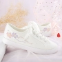 Giày trắng nhỏ với Hanfu 2018 hè Trung Quốc cổ điển phong cách vẽ tay DIY giày vải nữ sinh viên văn học nhẹ nhàng mềm mại giầy dép