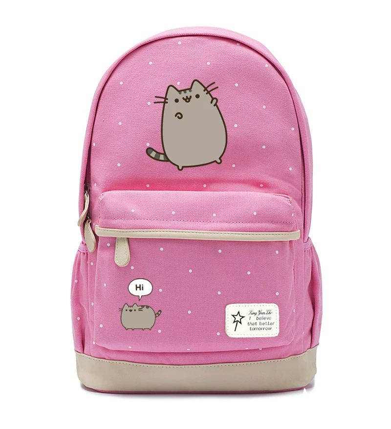 Рюкзак Pusheen для начальной и средней школы, милый принт кота, 30×15×13,75 см
