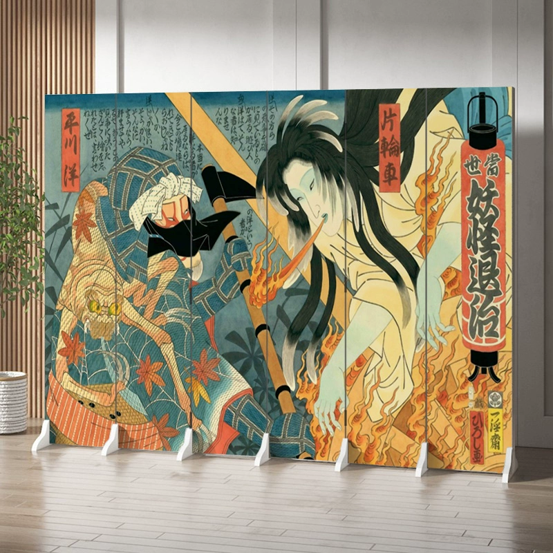 Tùy chỉnh 
            sóng Ukiyo-e phong cách Nhật Bản vách ngăn lối vào văn phòng thời trang vải gấp màn hình xăm trang trí đơn giản tiết kiệm thi công vách ngăn phòng ngủ 