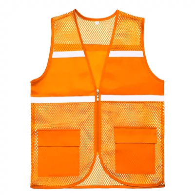 Lưới thoáng khí Áo vest tình nguyện Quần áo bảo hộ lao động tùy chỉnh Áo phản quang tình nguyện Quần áo an toàn Logo in tùy chỉnh áo gile phản quang 