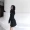 Thu đông 2018 phiên bản Hàn Quốc mới của hai bên thắt lưng eo áo thun nữ đầm thời trang nữ áo len dài tay trùm đầu