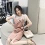 Hồng Kông hương vị retro chic máy cẩn thận slim treo dress + hoang dã cơ sở màu rắn coat thời trang phù hợp với nữ thoi trang nu