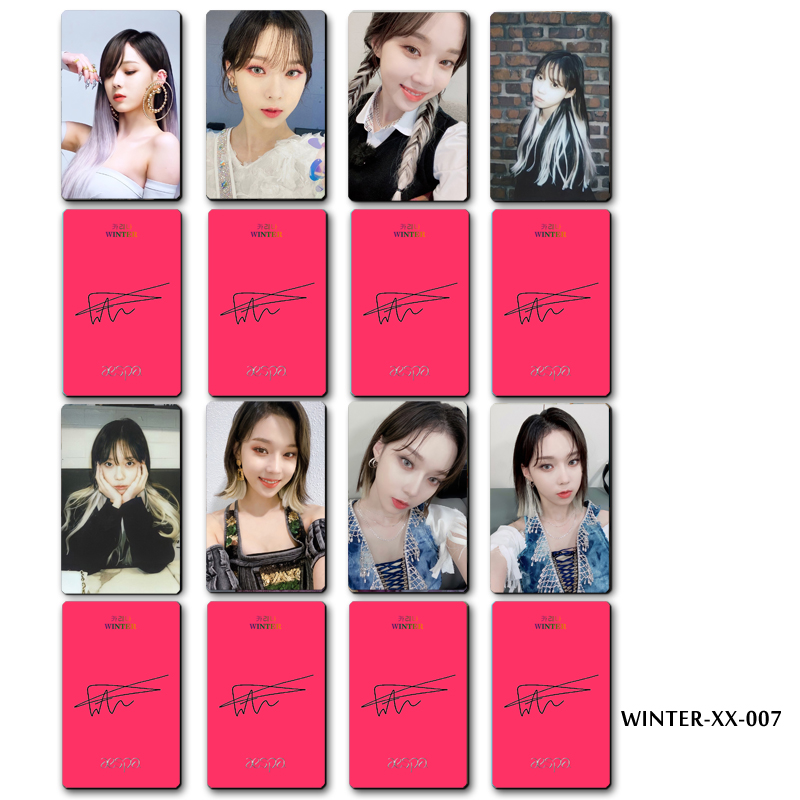 Winter-xx-007the republic of korea Aespa Coco Jin Court periphery Small card Aid card autograph selfie Photo Photo card wallet Ferrule card