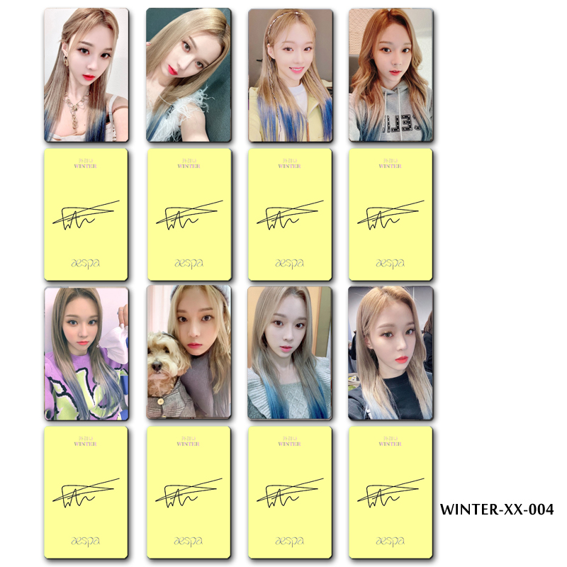 Winter-xx-004the republic of korea Aespa Coco Jin Court periphery Small card Aid card autograph selfie Photo Photo card wallet Ferrule card