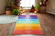 Châu âu và Mỹ gió mandala đầy màu sắc cầu vồng tấm thảm khăn chăn tua khăn choàng bohemian bông bãi biển khăn