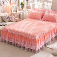 Dày giường bông váy đơn mảnh Hàn Quốc ren bông giường bìa 1.5m1.8 m Simmons không trượt trải giường váy giường đẹp	