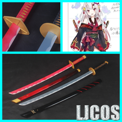 taobao agent 【LJCOS】 Hololive virtual VTUBER Hundred Ghost Ling Tao Dao Double -knife Weapon COSPLAY props