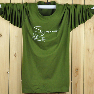Phương thức mùa hè căng mỏng t-shirt cộng với phân bón XL chất béo đáy áo chất béo man béo dài tay t-shirt nam Áo phông dài