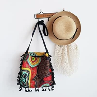 Оригинальный ретро этнический шоппер, ремешок для сумки с кисточками, сумка на одно плечо, стиль бохо