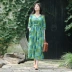 Du lịch hè Nian Jiangnan của phụ nữ nghệ thuật retro áo dài kích thước lớn áo choàng lỏng dây đai váy đầm mỏng - Váy dài đầm dáng dài Váy dài