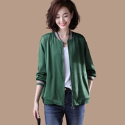 Quần áo hàng hoá ban đầu kích thước lớn Hàn Quốc giản dị thêu đồng phục bóng chày áo khoác ngắn chất béo MM của phụ nữ mùa thu mới O705