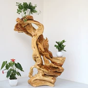 Root khắc cửa hàng hoa đứng Gỗ khắc khung cây cảnh trang trí Quy mô gỗ tổng thể Kệ tự nhiên Đồ nội thất phòng khách - Các món ăn khao khát gốc