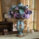E -тип ваза с 2 булочками фиолетовых цветов пиона орхидеи