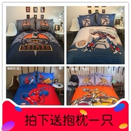 Trẻ em quilt cover đơn giản giường cotton bốn mảnh phim hoạt hình anime Superman cotton boy ba mảnh bộ đồ giường