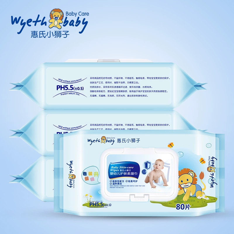 Wyeth Chăm sóc da cho trẻ sơ sinh với bao gồm 80 miếng * 4 gói 320 miếng Chăm sóc da cho bé trên 50-5 Yuan - Khăn ướt