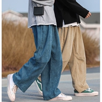 Вельветовые повседневные брюки, японские хаки штаны, популярно в интернете, свободный прямой крой