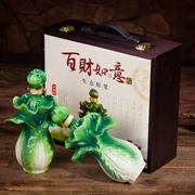 Jingdezhen gốm 1 kg 5 kg 10 kg bắp cải rỗng chai rượu vang men trang trí trang trí bình rượu Baicai Ruyi