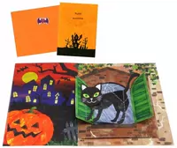 DIY tay lắp ráp ba chiều mô hình giấy Halloween handmade thẻ ba chiều 3D mô hình giấy origami đồ chơi trẻ em 	mô hình giấy 3d anime