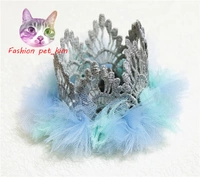 Серебряная корона порошок синий кружево