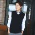 Mùa xuân và mùa thu áo len vest nam không tay v-cổ áo len mỏng Hàn Quốc phiên bản của các sinh viên Anh thanh niên áo len vest nam Dệt kim Vest