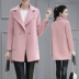 Chống mùa áo khoác nữ 2018 mới của Hàn Quốc phiên bản của mỏng giảm béo nhỏ áo len nữ phần dài áo len áo dạ tweed Trung bình và dài Coat