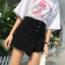 Quần short denim phụ nữ cao eo mùa hè 2018 mới Hàn Quốc phiên bản của bất thường khâu chia một từ rộng chân quần váy quần Quần jean