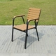 Giải trí ngoài trời bàn ghế gỗ nhựa chống nước và chống ăn mòn ban công sân biệt thự ngoài trời sắt kết hợp ghế đơn giản
