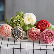 Mô phỏng hoa đơn cành hoa sen Châu Âu trà retro hoa hồng phòng khách trang trí hoa giả hoa lụa trang trí hoa cưới trang trí hoa - Trang trí nội thất