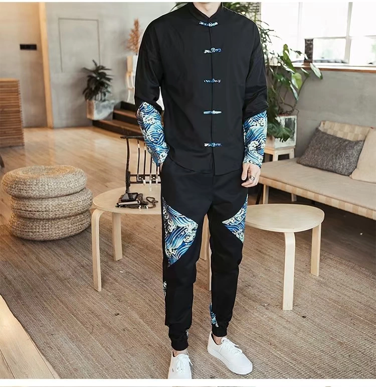 Phong cách Trung Quốc phù hợp với người đàn ông phù hợp với cơ thể ở giữa núi phù hợp với giới trẻ Tang phù hợp với xu hướng retro phong cách Hanfu thủy triều thương hiệu Trung Quốc mùa thu - Trang phục dân tộc