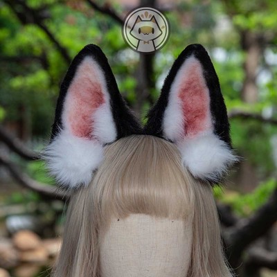 taobao agent [Chai Yiyi] Husky original Wangwang series handmade beast simulation ear dog ears cute sweet kc hair hoop hair clip