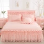 Váy cotton giặt phong cách châu Âu dày che giường đơn mảnh váy ren 1.8 bảo vệ trượt mùa hè - Váy Petti ga giường viền họa tiết