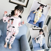 Bộ đồ ngủ trẻ em một mảnh mùa thu và mùa đông Túi cotton dài tay cho bé 1-3 tuổi 5 nam dày và phụ nữ điều dưỡng bụng dịch vụ tại nhà quần áo trẻ em