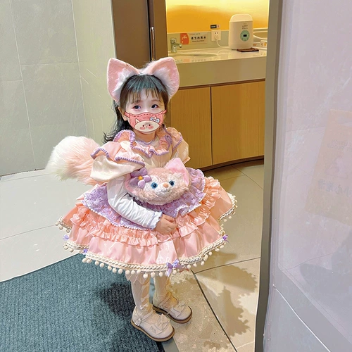 Осеннее платье, юбка, детский наряд маленькой принцессы для девочек, стиль Лолита, детская одежда