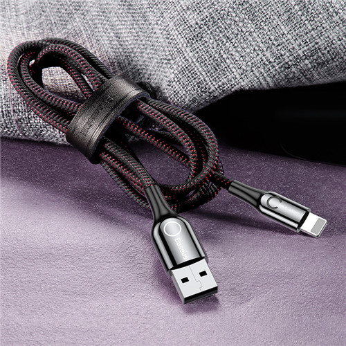 Dark BlackBaseusUSBType-CandiphoneCableSmartPowerOffCable