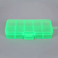 Зеленая коробка для хранения, 10 ячеек