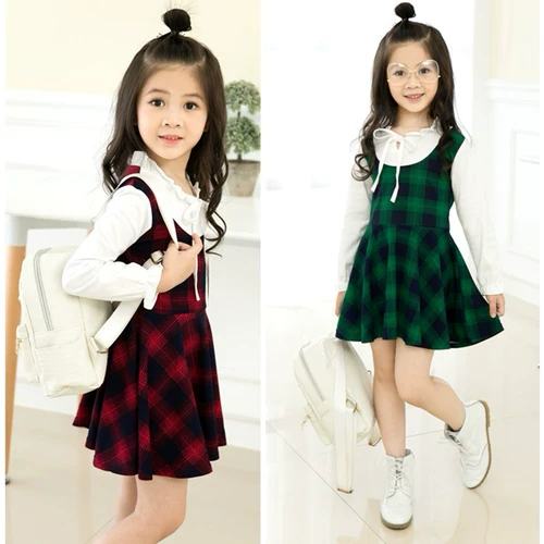 Платье, наряд маленькой принцессы, юбка, осеннее, в корейском стиле, длинный рукав