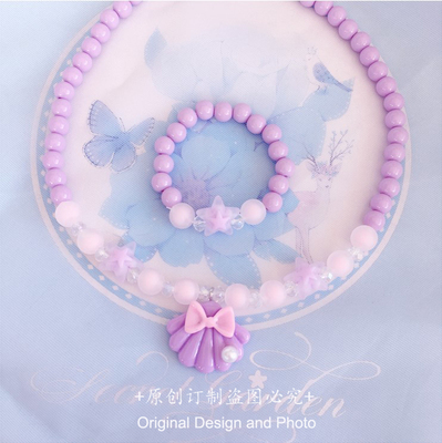 taobao agent Purple beaded bracelet, necklace and bracelet, Lolita style