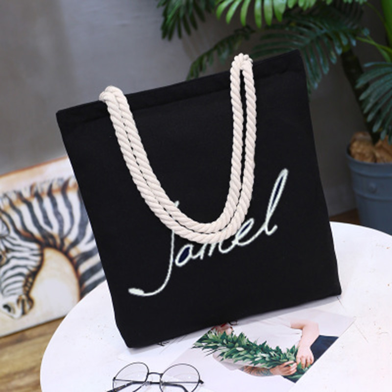Black Ode To JoyKorean version Canvas bag female literature The single shoulder bag Simple and versatile handbag like a breath of fresh air student a bag leisure time Cloth bag