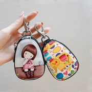 Universal xe chìa khóa túi nữ Hàn Quốc quạt dễ thương nhỏ đơn giản lớn dung lượng lớn túi khóa đặt túi lưu trữ túi - Trường hợp chính