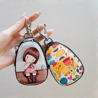 Universal xe chìa khóa túi nữ Hàn Quốc quạt dễ thương nhỏ đơn giản lớn dung lượng lớn túi khóa đặt túi lưu trữ túi - Trường hợp chính ví đựng chìa khóa ô tô
