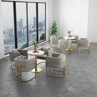 Nordic Light Luxury Marble Small Cround Table Office Office Tarking Tables и стул Группа бизнес -клуб отель гостиницы Прием диван