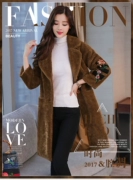 Áo khoác lông cừu chống mùa nữ mùa thu đông mới Phiên bản Hàn Quốc của phần dài thời trang áo len lông cừu dày của phụ nữ - Trung bình và dài Coat