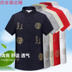 Kích thước lớn Tang phù hợp với ngắn tay nam trung niên áo sơ mi thêu nút cổ áo khóa ông nội T-Shirt trang phục dân tộc phong cách Trung Quốc Trang phục dân tộc